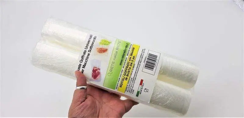 Busta con 2 rotoli 30x600 cm goffrati 3 strati per sottovuoto Rnr RETE NELLA RETE
