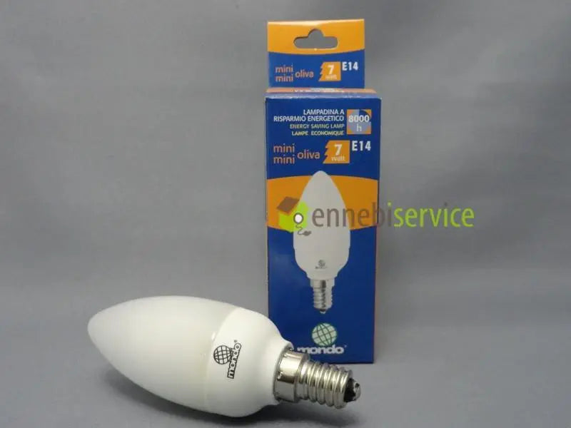 lampada risparmio mondo mini mini oliva luce calda e14 7w MONDO